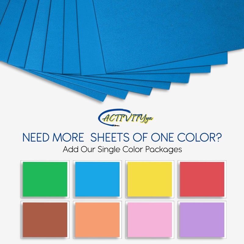 ACTIVITYYA Blue EVA Foam Sheets, 6 x 9 Inch, 2mm Thick – Foam Paper for DIY Arts and Crafts, School Projects, and More – 8 Pack - Image 3